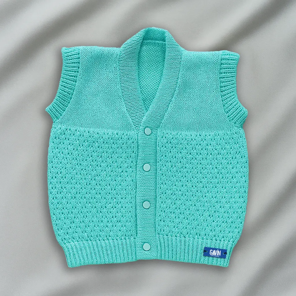 Turquoise Woolen Jacket for Baby Boy and Girl