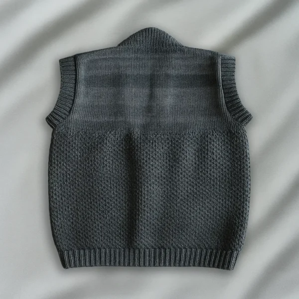 Dark Woolen Grey Jacket for Baby Boy and Girl - Image 2
