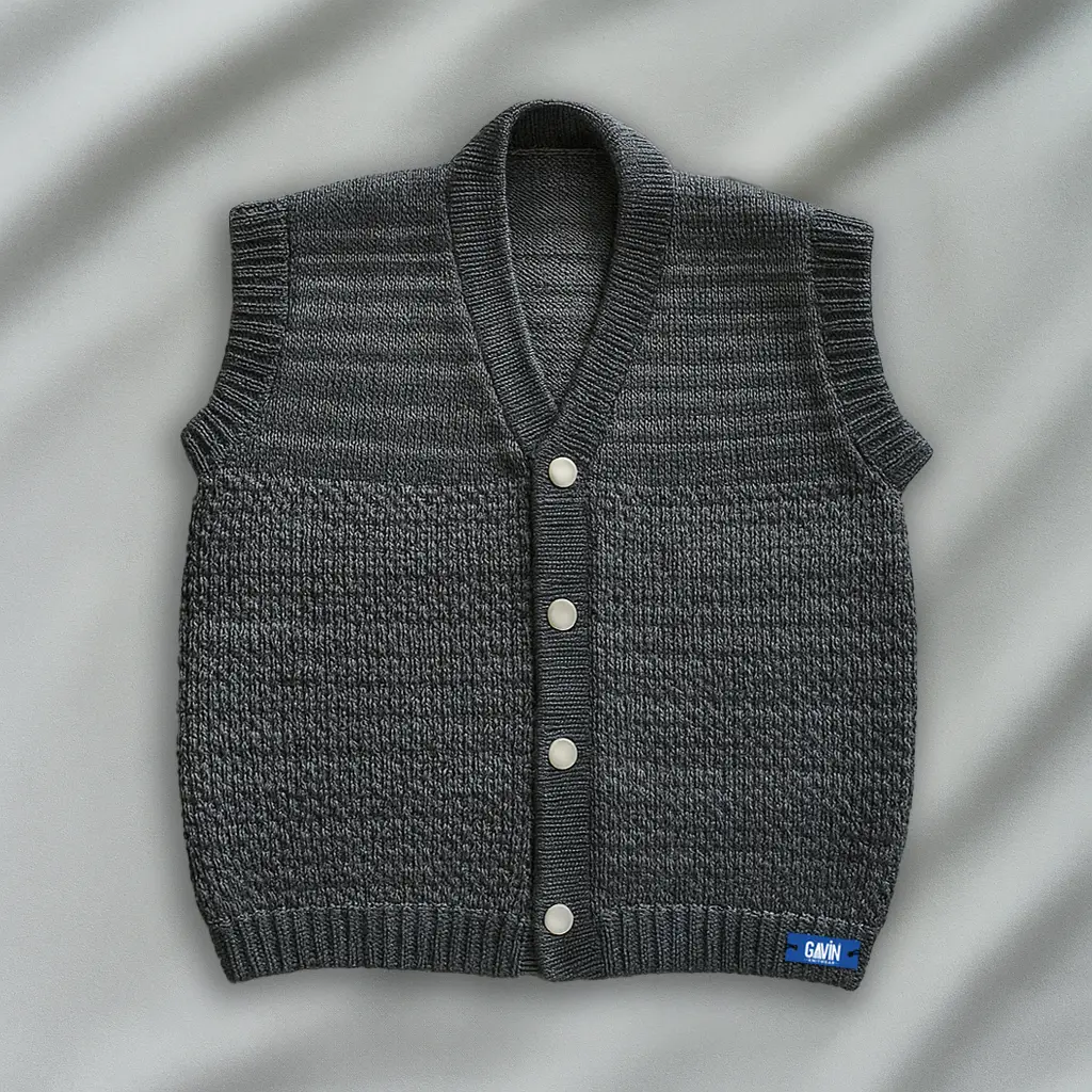 Dark Woolen Grey Jacket for Baby Boy and Girl