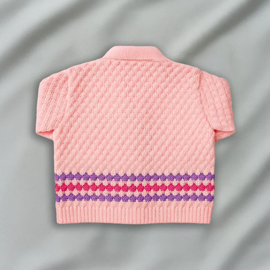 Pink Woolen Sweater Set for Baby Boy and Girl - Image 2